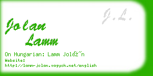 jolan lamm business card